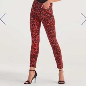 7 for all mankind Skinny Leopard Print Red Jeans